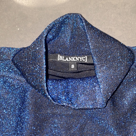 NWT BLANKNYC Denim Star Woman Shimmer Mock Neck Bodysuit - Picture 9 of 12